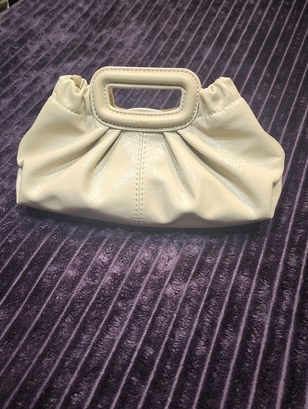 Maje Cream Nalpak leather Milpli mini clutch